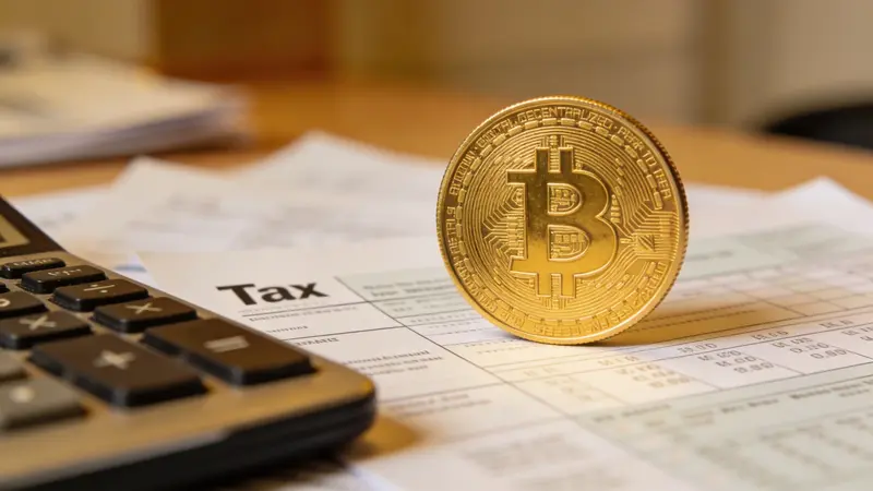 Bitcoin minca položená na daňových dokumentoch