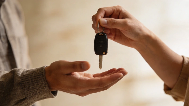 Doprava – odovzdanie kľúčov od auta z ruky do ruky