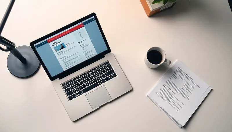 Notebook s pracovným inzerátom a životopis vedľa kávy