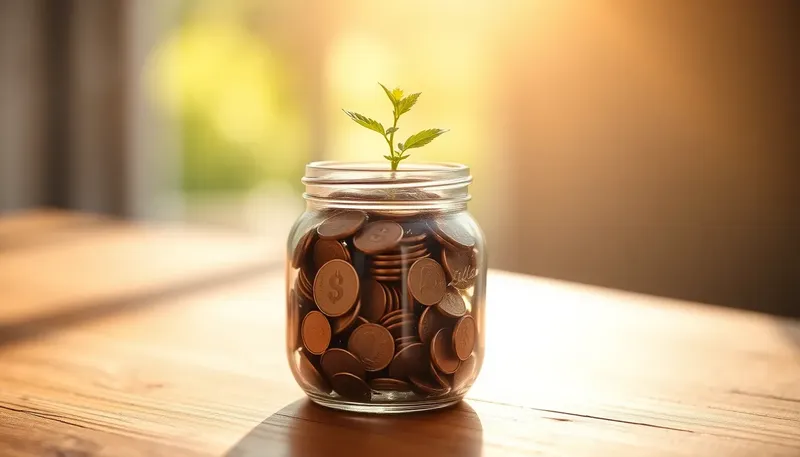 Financie – sporenie na dôchodok: mince v pohári