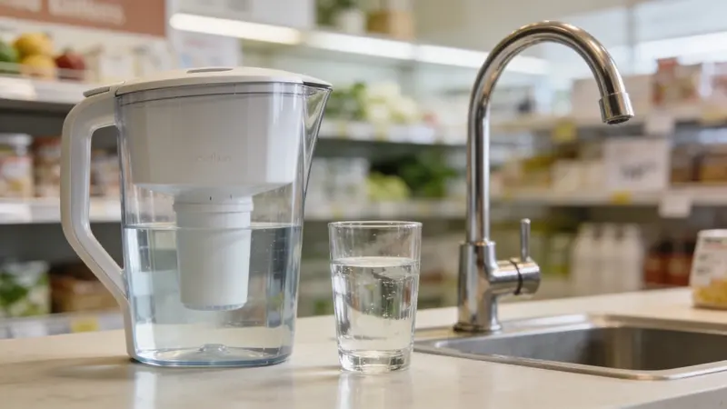 Nákupy - kvalita vody: pohár vody z vodovodu a fľaša