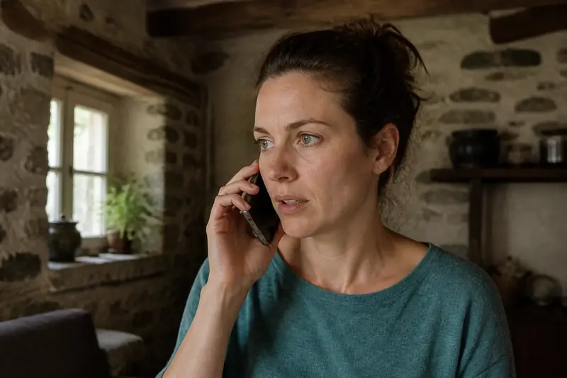 Žena telefonuje na chate.