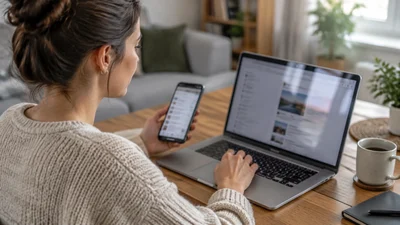 Kontrola údajov v prehliadači na mobile a notebooku
