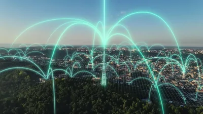 Mesto s vizualizáciou internetového pripojenia medzi jednotlivými bodmi