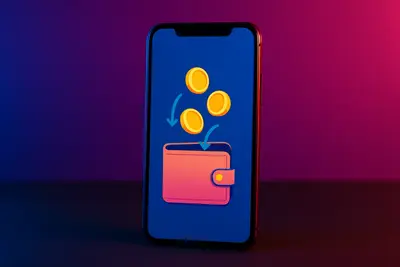Smartfón s aplikáciou cashbacku a peniaze vracajúce sa do peňaženky