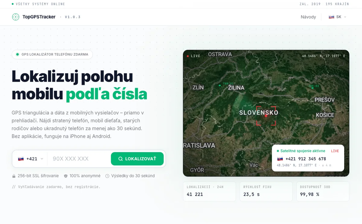 TopGPSTracker SK - prank lokalizátor mobilu podľa čísla